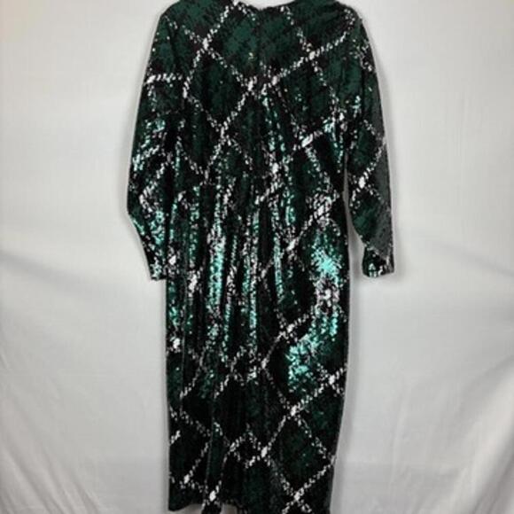 ELOQUII Plus Size Fully Sequined Plaid Wrap Holiday Dress Size: 16 |Worn by Loni - Picture 7 of 9